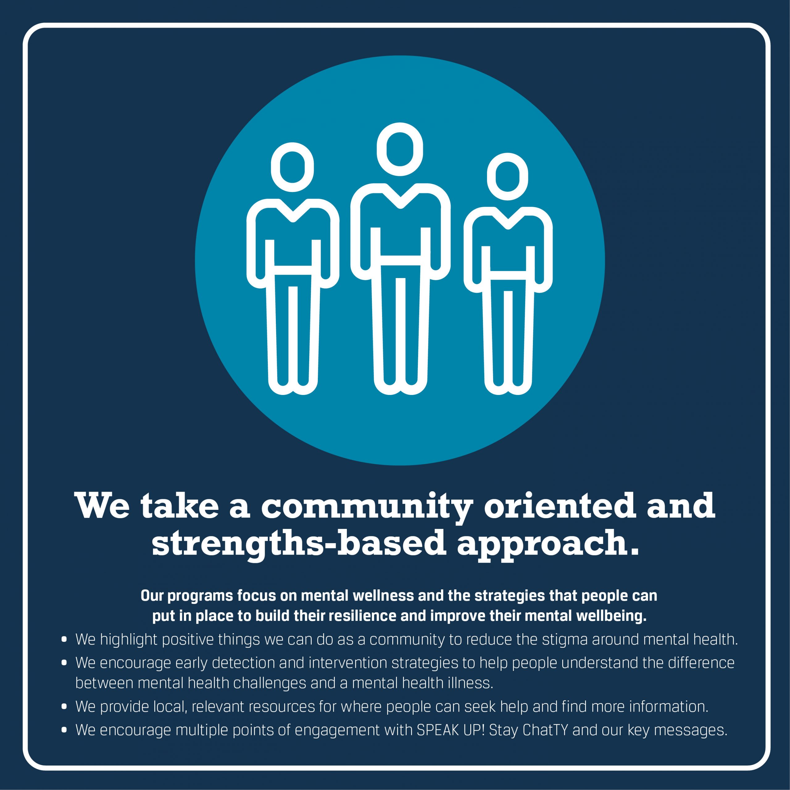 Stay ChatTY - We take a community oriented and strengths-based approach.